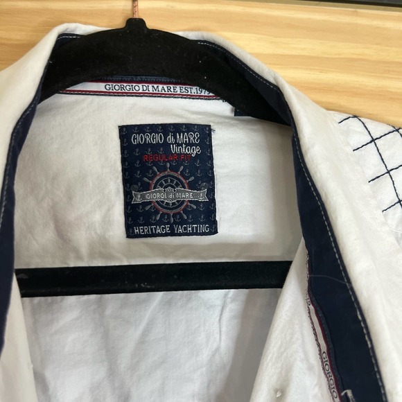 Giorgio Di Mare Ocean International Team White Button Down Shirt Men's - Picture 3 of 10